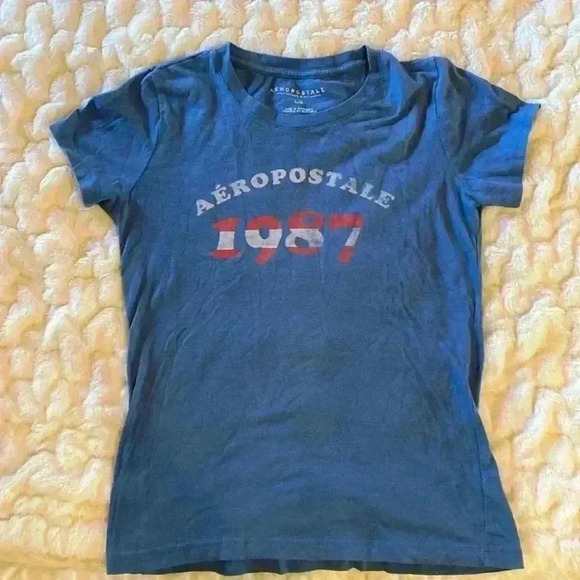 Aeropostale Girls VINTAGE T-Shirt with 1987 Graphic - Size L - Picture 3 of 5